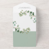 Wedding Eucalyptus botanical invitation elegant オールインワン招待状 (外側)