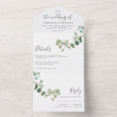 Wedding Eucalyptus botanical invitation elegant オールインワン招待状 (内側)