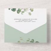 Wedding Eucalyptus botanical invitation elegant オールインワン招待状 (裏面)