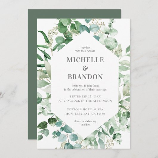 wedding eucalyptus watercolor (正面/裏面)