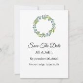 Wedding Eucalyptus Wreath Vertical  Save the Date  (正面)