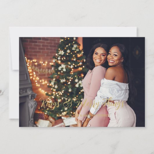 Wedding Exclusive Whimsical Golden Script 2 Photos シーズンカード (正面)