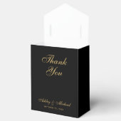 Wedding Faux Gold Black Monogram in Crest Luxury  フェイバーボックス (オープン)