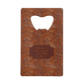 Wedding Faux Tooled Leather Look クレジットカード栓抜き (裏面)