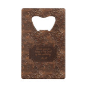 Wedding Faux Tooled Leather Look クレジットカード栓抜き (裏面)