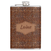 Wedding Faux Tooled Leather Look フラスク (正面)