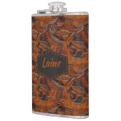 Wedding Faux Tooled Leather Look フラスク (左)