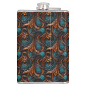 Wedding Faux Tooled Leather Look フラスク (裏面)