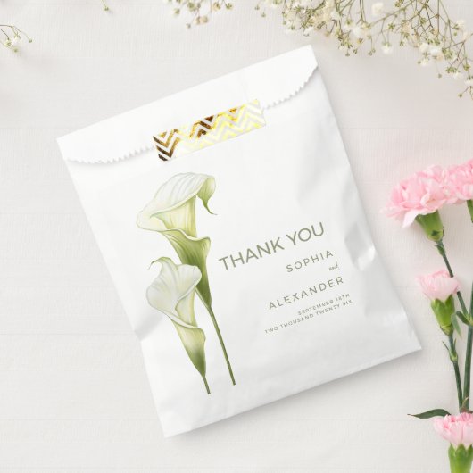 Wedding Favor Bags "Delicate Calla Lilies" フェイバーバッグ (封をした状態)