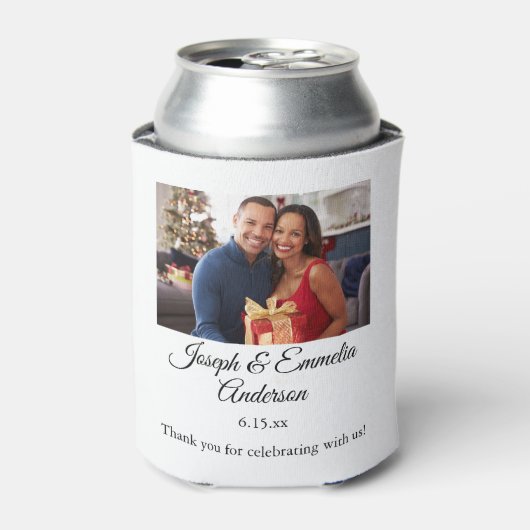 Wedding Favor Photo Can Cooler Couple Photo, Names 缶クーラー (缶正面)