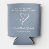 Wedding Favor Sip Sip Hooray ダスティブルー 缶クーラー (正面)