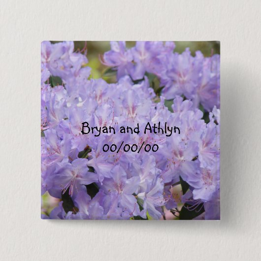 Wedding Favors Bride Groom Name Marriage Date 缶バッジ (正面)