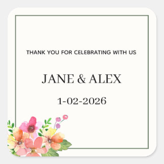 WEDDING FAVORS, PERSONALISED WEDDING FAVORS スクエアシール