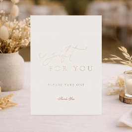 Wedding Favors Sign | Real Gold Foil “For You”  箔招待状