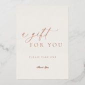 Wedding Favors Sign | Real Gold Foil “For You”  箔招待状 (正面)