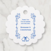 Wedding Favour Gift Tag Blue Sapphire Bells フェイバータグ (正面)
