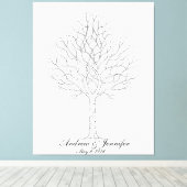 Wedding Fingerprint Tree Guest Book Alternative キャンバスプリント (インサイチュ (ウッドフロア))