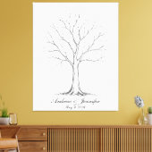Wedding Fingerprint Tree Guest Book Alternative キャンバスプリント (インサイチュ (リビング))