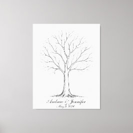 Wedding Fingerprint Tree Guest Book Alternative キャンバスプリント