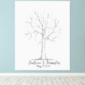 Wedding Fingerprint Tree Guest Book Alternative キャンバスプリント (インサイチュ (ウッドフロア))
