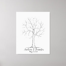 Wedding Fingerprint Tree Guest Book Alternative キャンバスプリント