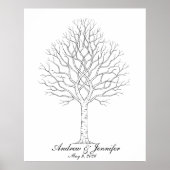 Wedding Fingerprint Tree Guest Book Alternative ポスター (正面)