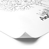 Wedding Fingerprint Tree Guest Book Alternative ポスター (角)