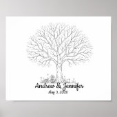Wedding Fingerprint Tree Guest Book Alternative ポスター (正面)