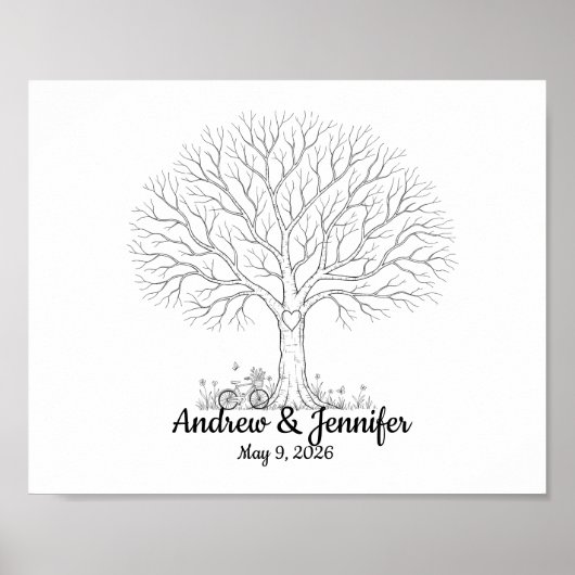 Wedding Fingerprint Tree Guest Book Alternative ポスター (正面)