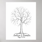 Wedding Fingerprint Tree Guest Book Alternative ポスター (正面)