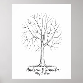 Wedding Fingerprint Tree Guest Book Alternative ポスター