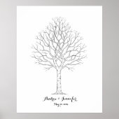 Wedding Fingerprint Tree Guest Book Alternative ポスター (正面)