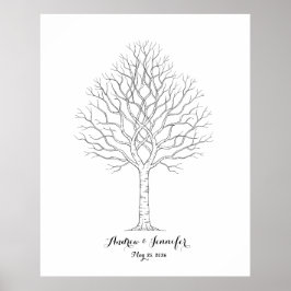 Wedding Fingerprint Tree Guest Book Alternative ポスター