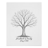 Wedding Fingerprint Tree Guest Book Alternative ポスター (正面)