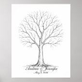 Wedding Fingerprint Tree Guest Book Alternative ポスター (正面)