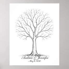 Wedding Fingerprint Tree Guest Book Alternative ポスター