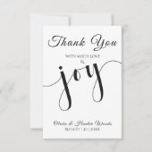 Wedding Flat Thank You Card Simple Script サンキューカード (正面)