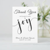 Wedding Flat Thank You Card Simple Script サンキューカード (スタンド正面)