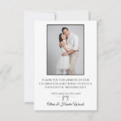 Wedding Flat Thank You Card Simple Script サンキューカード (裏面)