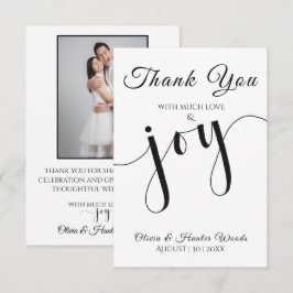 Wedding Flat Thank You Card Simple Script サンキューカード