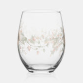 Wedding floral bird Elegant Simple Minimal Simple  ステムなしワイングラス (右)