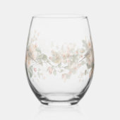 Wedding floral bird Elegant Simple Minimal Simple  ステムなしワイングラス (左)