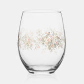 Wedding floral bird Elegant Simple Minimal Simple  ステムなしワイングラス (裏面)