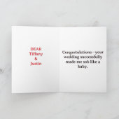 Wedding Floral Frame With Bride And Groom カード (内部)