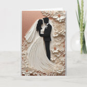 Wedding Floral Frame With Bride And Groom カード (正面)