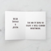Wedding Floral Frame With Bride And Groom カード (内部)