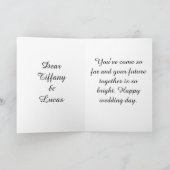 Wedding Floral Frame With Bride And Groom カード (内部)