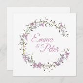 Wedding Floral Garland in Lilac Shades セーブザデート (正面/裏面)