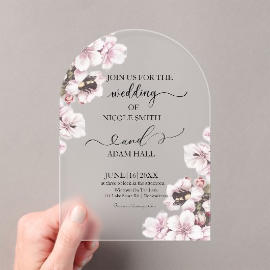 Wedding Floral Invitation アクリル招待状 (インサイチュ (ポータブル))