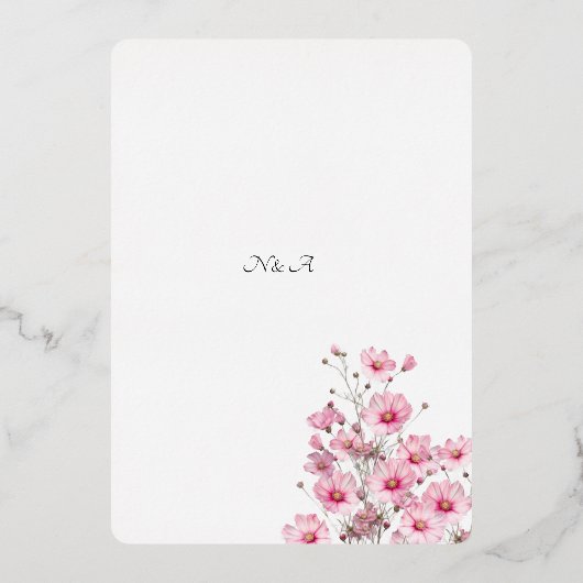 Wedding Floral Invitation 箔招待状 (裏面)